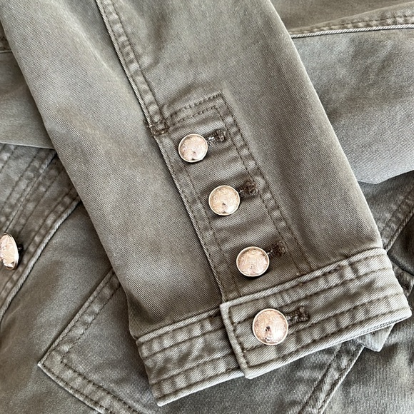 New! WHBM Green Gold Button Military Jacket- Sz 12 - Picture 5 of 5